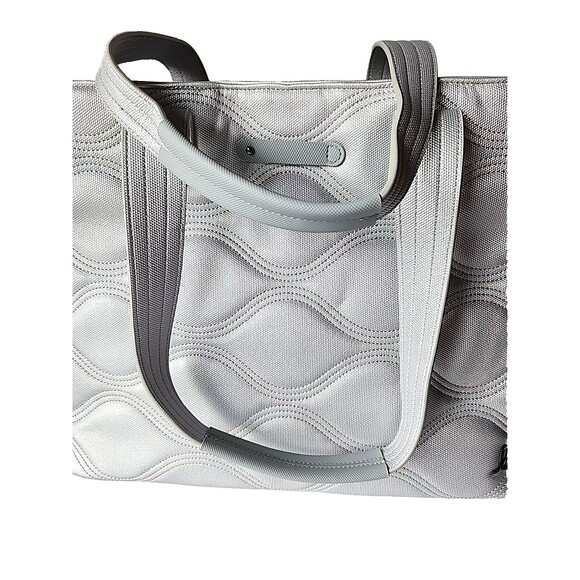 Lug Tempo Tote Vegan Leather Metallic Silver Ice Pop Multicolor Stitching RFID - Picture 12 of 16